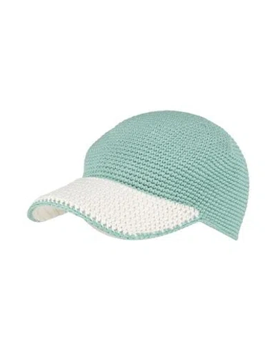Agnona Woman Hat Turquoise Size S Cotton In Blue