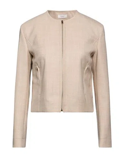 Agnona Woman Jacket Beige Size 4 Wool, Elastane, Metal In Brown