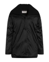 Agnona Woman Jacket Black Size 14 Polyester, Cashmere In Black