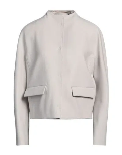 Agnona Woman Jacket Light Grey Size 10 Wool, Elastane