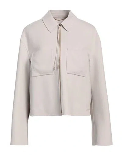 Agnona Woman Jacket Light Grey Size 8 Wool, Elastane, Polyamide, Metal