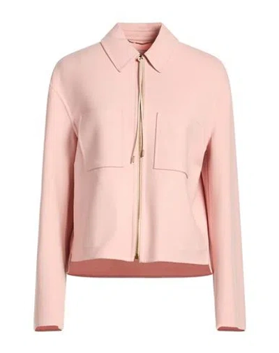 Agnona Woman Jacket Light Pink Size 6 Wool, Elastane, Polyamide, Metal In Multi