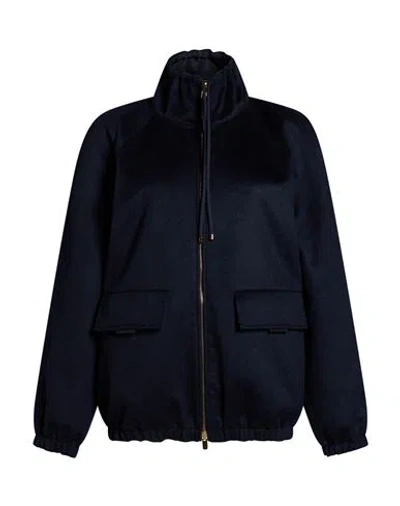 Agnona Woman Jacket Midnight Blue Size 12 Cashmere, Polyester