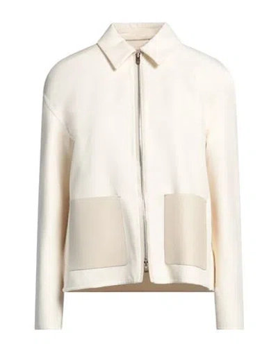 Agnona Woman Jacket Off White Size 6 Cotton, Polyamide, Lambskin, Metal