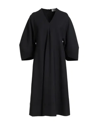 Agnona Woman Midi Dress Black Size 4 Wool, Elastane, Cotton, Viscose In Multi