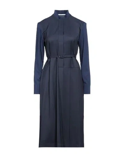 Agnona Woman Midi Dress Blue Size 10 Wool, Cashmere, Silk