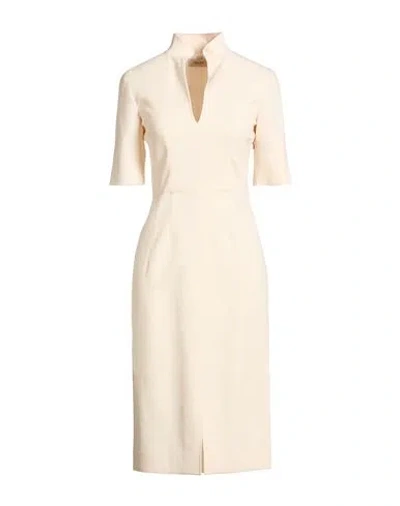 Agnona Woman Midi Dress Cream Size 14 Wool, Elastane, Polyamide In Neutral