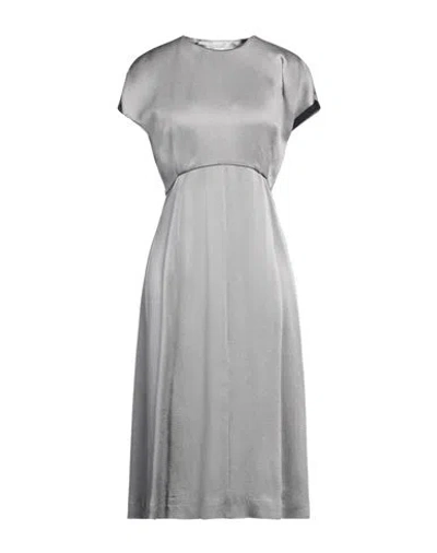 Agnona Woman Midi Dress Grey Size 14 Viscose, Acetate In Gray