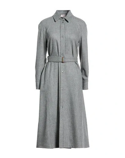Agnona Woman Midi Dress Grey Size 4 Wool, Cashmere, Elastane