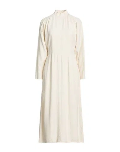 Agnona Woman Midi Dress Ivory Size 2 Viscose, Wool In White