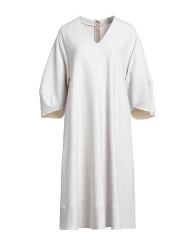 Agnona Woman Midi Dress Light Grey Size 4 Wool, Elastane, Cotton, Viscose In White