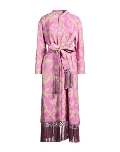 Agnona Woman Midi Dress Lilac Size 10 Cotton, Viscose In Purple