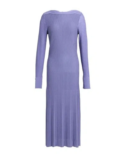 Agnona Woman Midi Dress Mauve Size S Silk, Cotton In Purple
