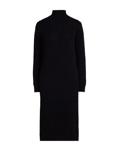 Agnona Woman Midi Dress Midnight Blue Size S Cashmere, Metal
