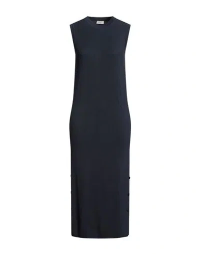 Agnona Woman Midi Dress Navy Size M Cotton, Cashmere, Metal
