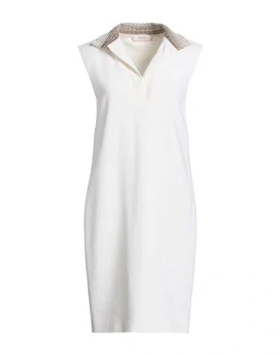 Agnona Woman Midi Dress Off White Size 10 Wool, Viscose, Elastane