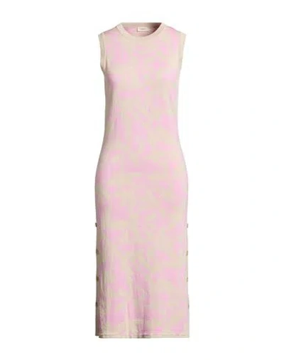 Agnona Woman Midi Dress Pink Size S Cotton, Cashmere, Metal