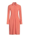 Agnona Woman Midi Dress Salmon Pink Size 4 Silk In Salmon Pink
