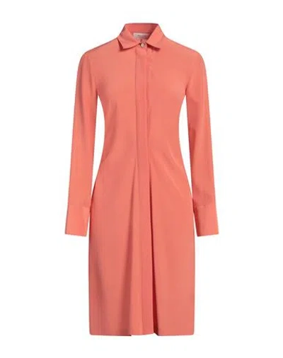 Agnona Woman Midi Dress Salmon Pink Size 4 Silk