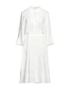 Agnona Woman Midi Dress White Size 0 Cotton