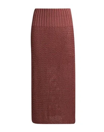 Agnona Woman Midi Skirt Antique Rose Size S Silk, Cotton In Pink