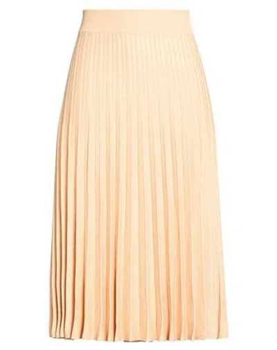 Agnona Woman Midi Skirt Apricot Size S Silk, Cotton In Orange