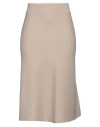 Agnona Woman Midi Skirt Beige Size Xl Cashmere, Metal