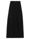 Agnona Woman Midi Skirt Black Size Xl Cashmere, Metal