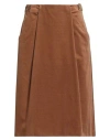 Agnona Woman Midi Skirt Camel Size 4 Cotton In Animal Print