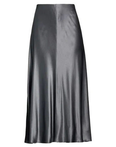 Agnona Woman Midi Skirt Charcoal Size 2 Silk In Gray