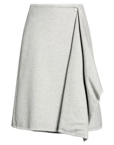 Agnona Woman Midi Skirt Grey Size 4 Silk, Cashmere In Gray