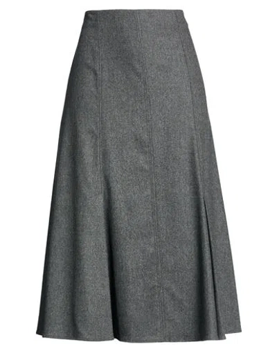 Agnona Woman Midi Skirt Grey Size 4 Wool, Cashmere, Elastane In Gray