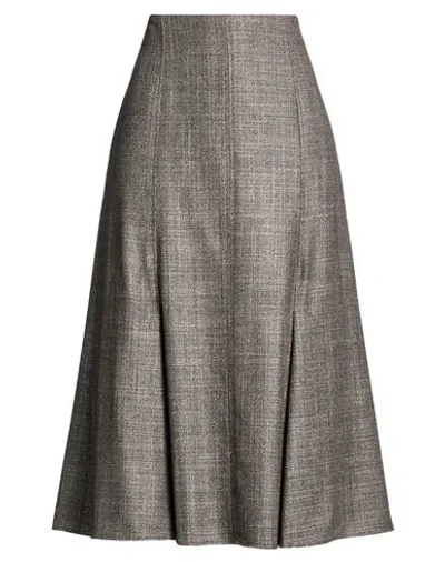 Agnona Woman Midi Skirt Grey Size 4 Wool, Silk In Gray