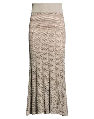 Agnona Woman Midi Skirt Grey Size S Silk, Cotton In Neutral