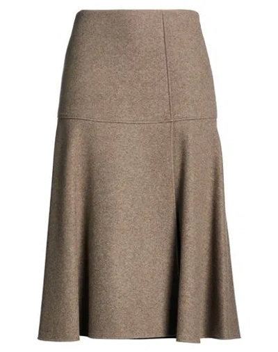 Agnona Woman Midi Skirt Light Brown Size 2 Cashmere, Wool In Multi