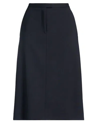 Agnona Woman Midi Skirt Midnight Blue Size 6 Wool, Polyamide, Elastane
