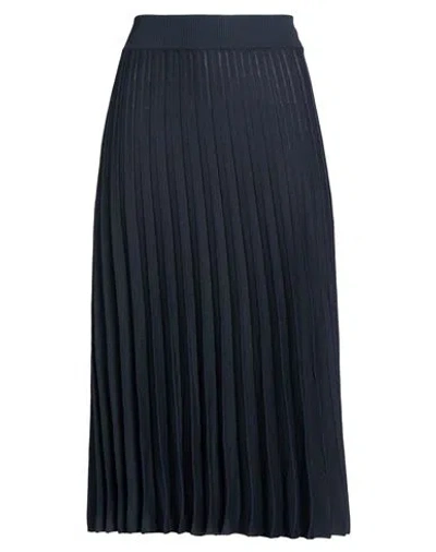 Agnona Woman Midi Skirt Midnight Blue Size S Silk, Cotton