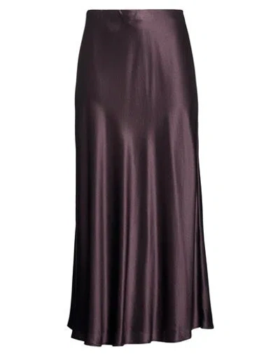 Agnona Woman Midi Skirt Plum Size 2 Silk In Purple