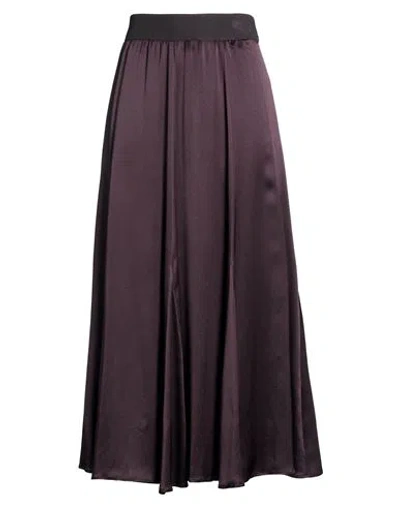Agnona Woman Midi Skirt Plum Size 4 Silk In Brown