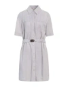 Agnona Woman Mini Dress Light Grey Size 10 Lambskin In Grey