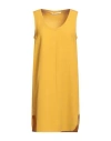 Agnona Woman Mini Dress Mustard Size L Wool, Acetate, Viscose In Yellow
