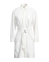 Agnona Woman Mini Dress White Size 4 Cotton, Viscose, Elastane, Lambskin In White