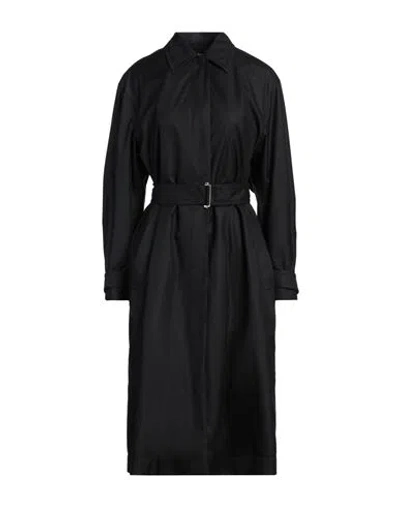 Agnona Woman Overcoat & Trench Coat Black Size 4 Silk, Metal