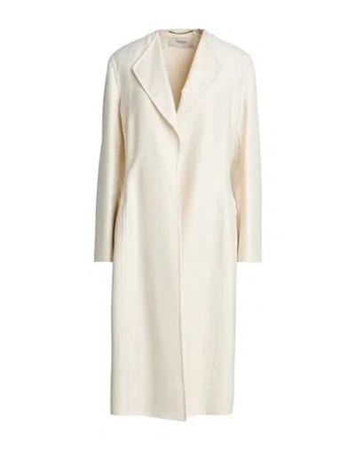 Agnona Woman Overcoat & Trench Coat Ivory Size 4 Cashmere, Silk In White