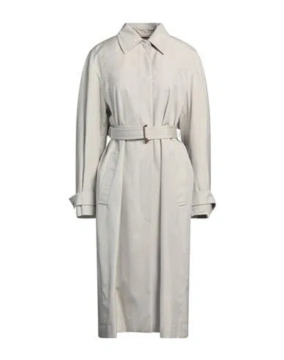 Agnona Woman Overcoat & Trench Coat Light Grey Size 6 Silk, Metal