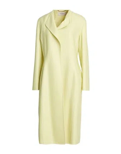 Agnona Woman Overcoat & Trench Coat Pastel Yellow Size 4 Cashmere, Silk