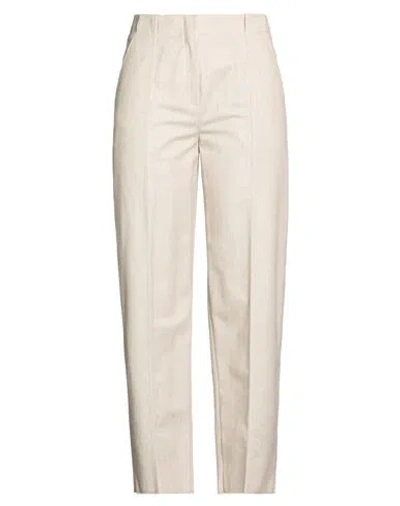Agnona Woman Pants Beige Size 0 Cotton, Wool, Polyamide, Elastane