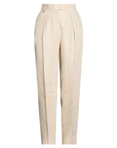 Agnona Woman Pants Beige Size 0 Hemp, Linen