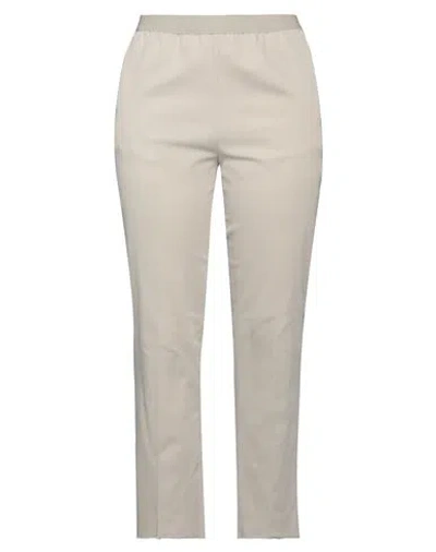 Agnona Woman Pants White Size 12 Cotton, Elastane In Beige