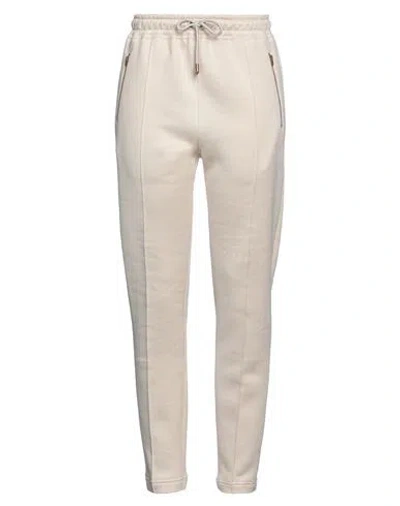 Agnona Woman Pants Beige Size 12 Cotton, Silk